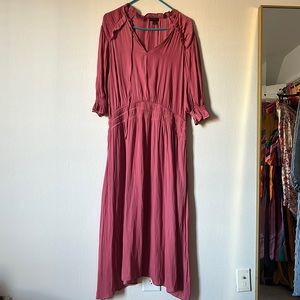 ANTHROPOLOGIE | Satin Midi dress